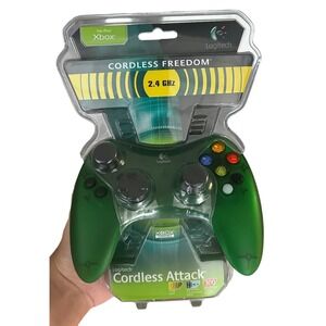 Logitech Cordless Attack Xbox Controller Wireless 2.4GHz Translucent Green New